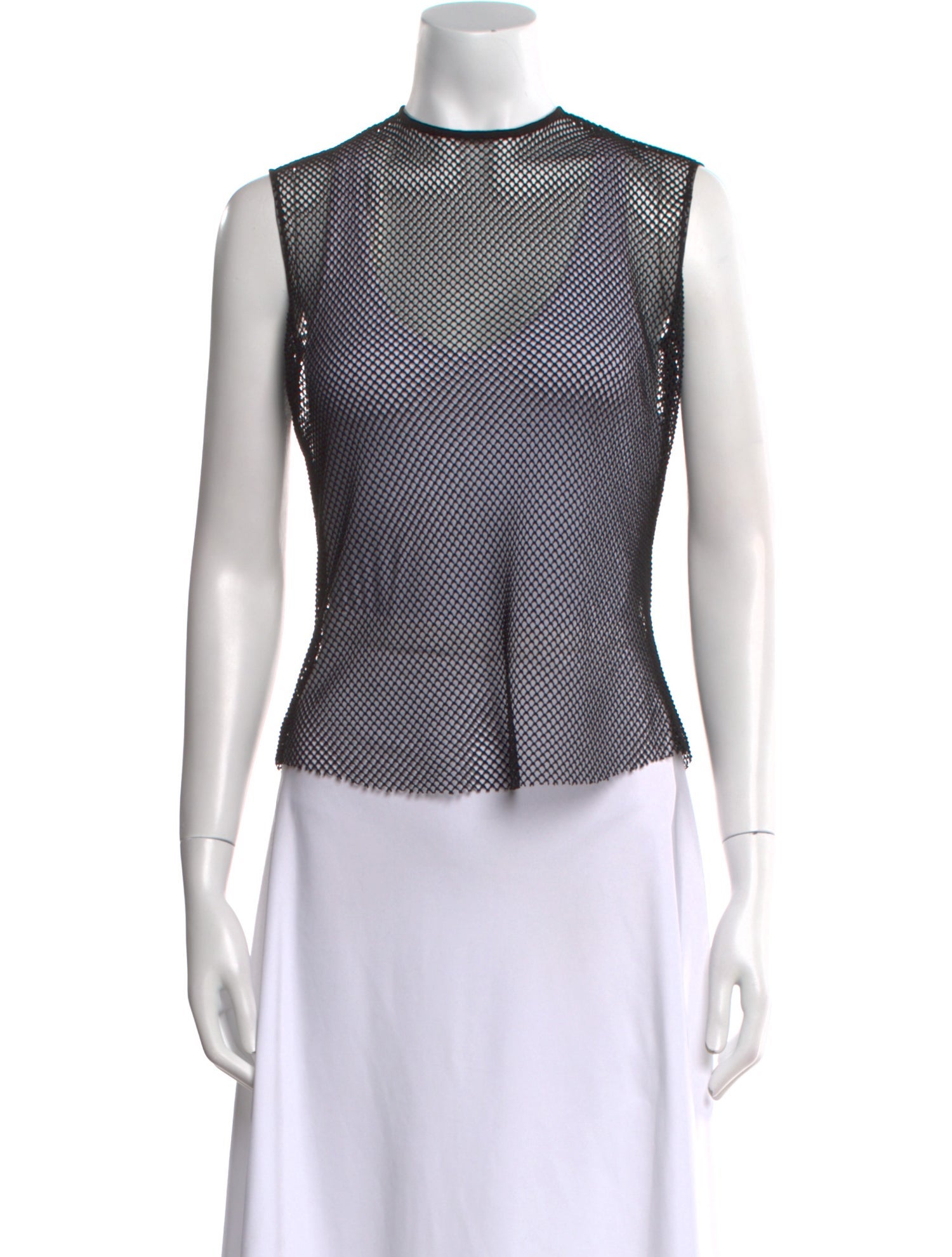 Pnina Tornai Mesh Plaid Print Crop Top