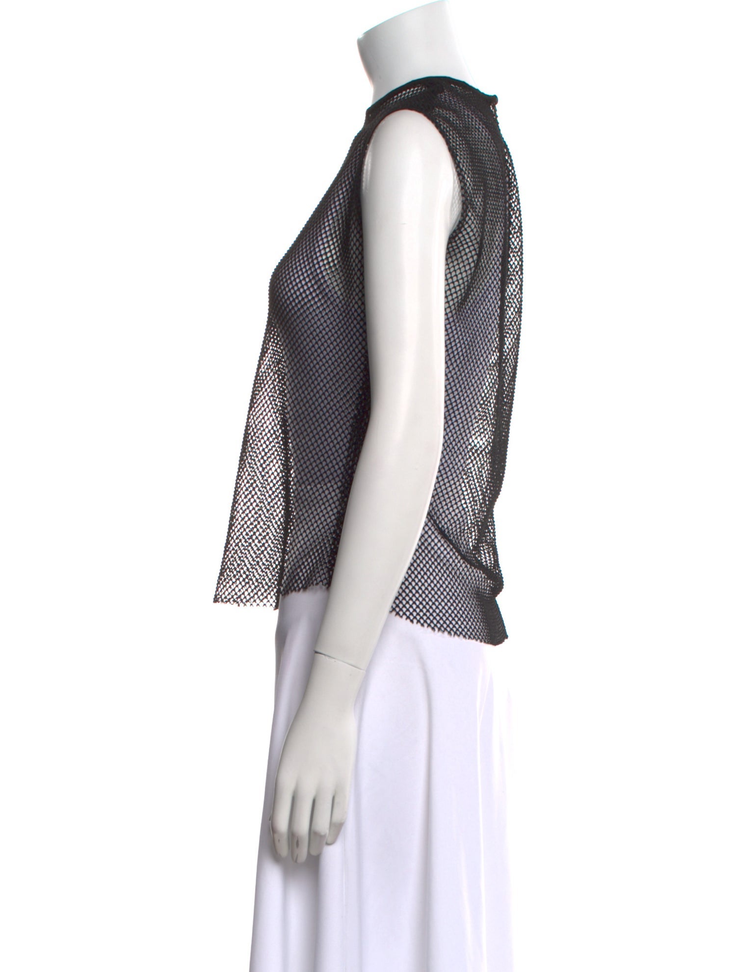 Pnina Tornai Mesh Plaid Print Crop Top