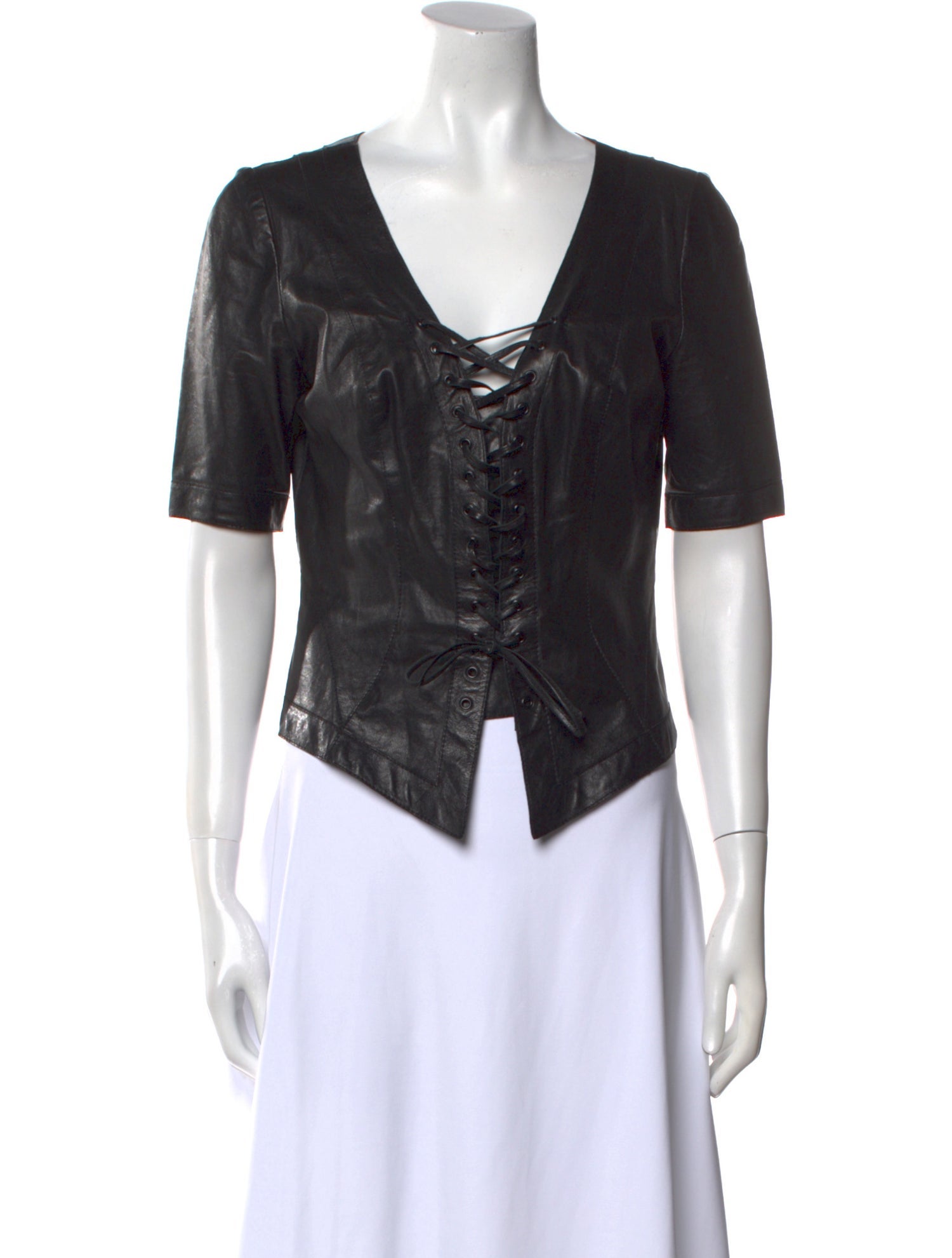 Pnina Tornai Square Neckline Short Sleeve Top