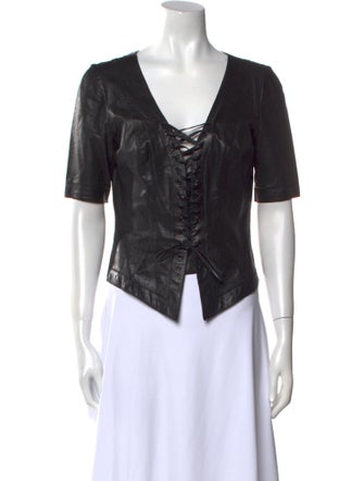 Pnina Tornai Square Neckline Short Sleeve Top