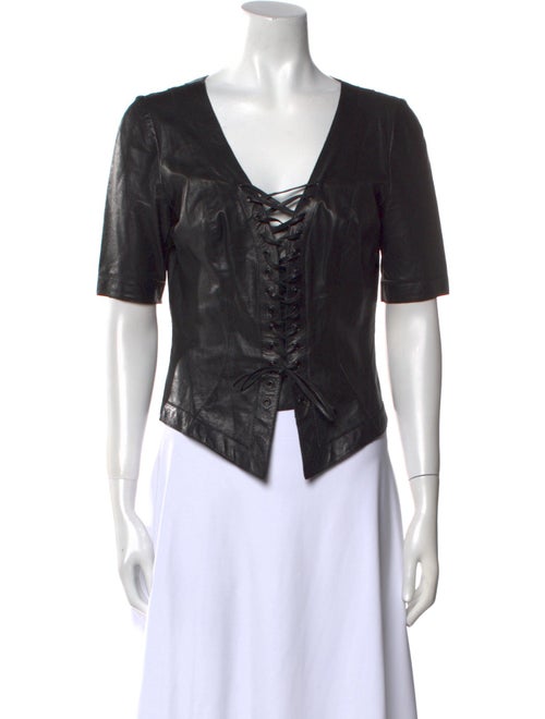 Pnina Tornai Square Neckline Short Sleeve Top