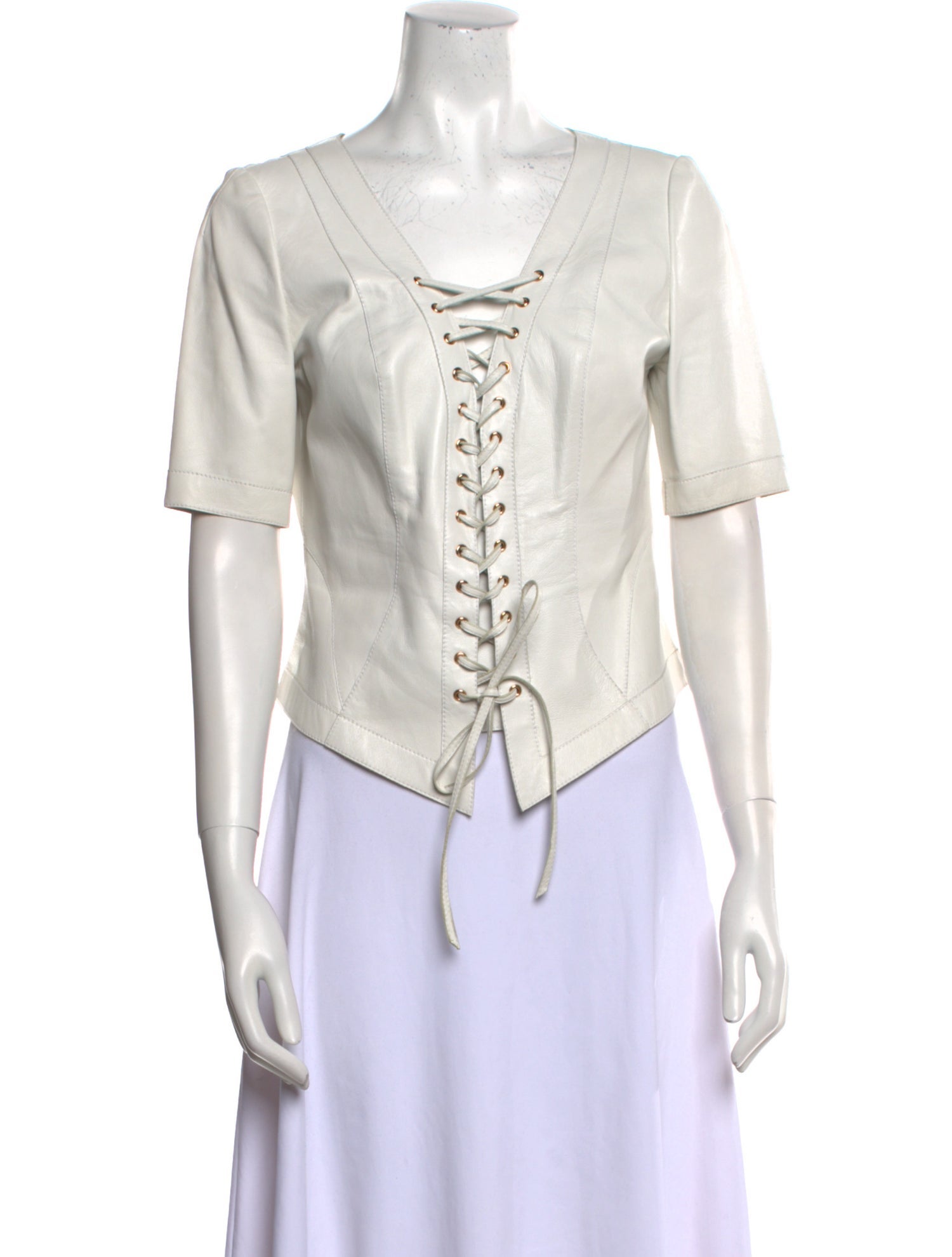 Pnina Tornai V-Neck Short Sleeve Blouse