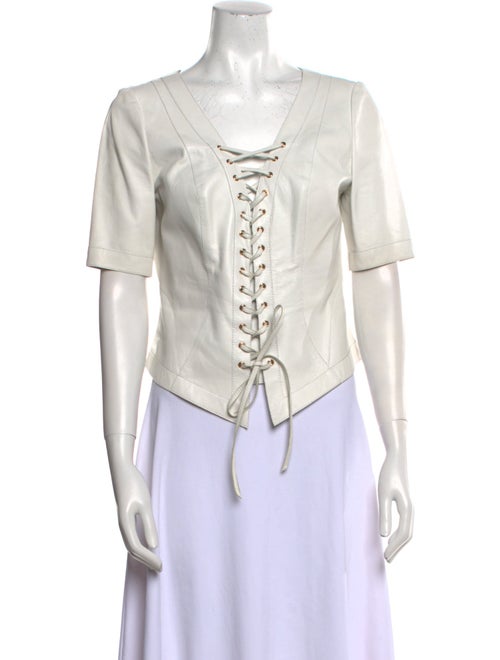 Pnina Tornai V-Neck Short Sleeve Blouse