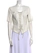 Pnina Tornai V-Neck Short Sleeve Blouse