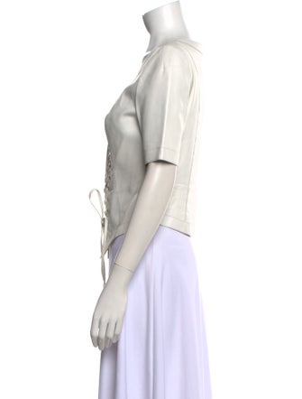 Pnina Tornai V-Neck Short Sleeve Blouse