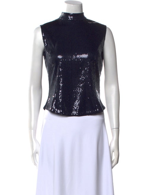 Pnina Tornai Sequin Mock Neck Crop Top