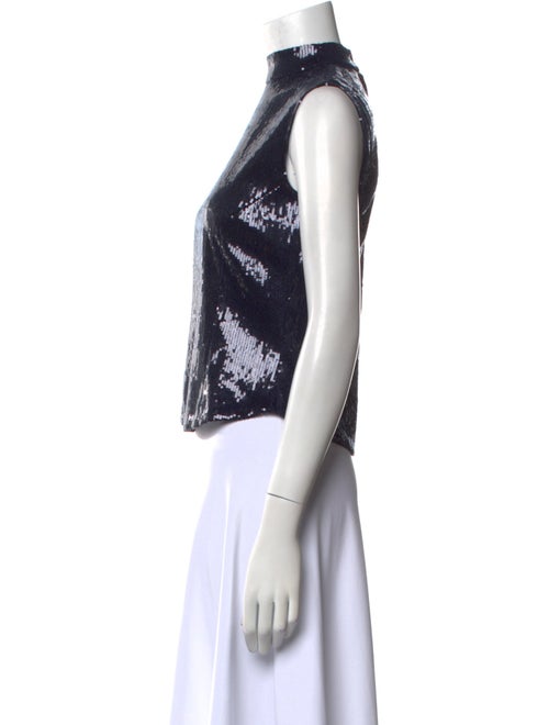 Pnina Tornai Sequin Mock Neck Crop Top