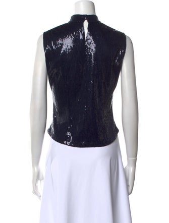 Pnina Tornai Sequin Mock Neck Crop Top