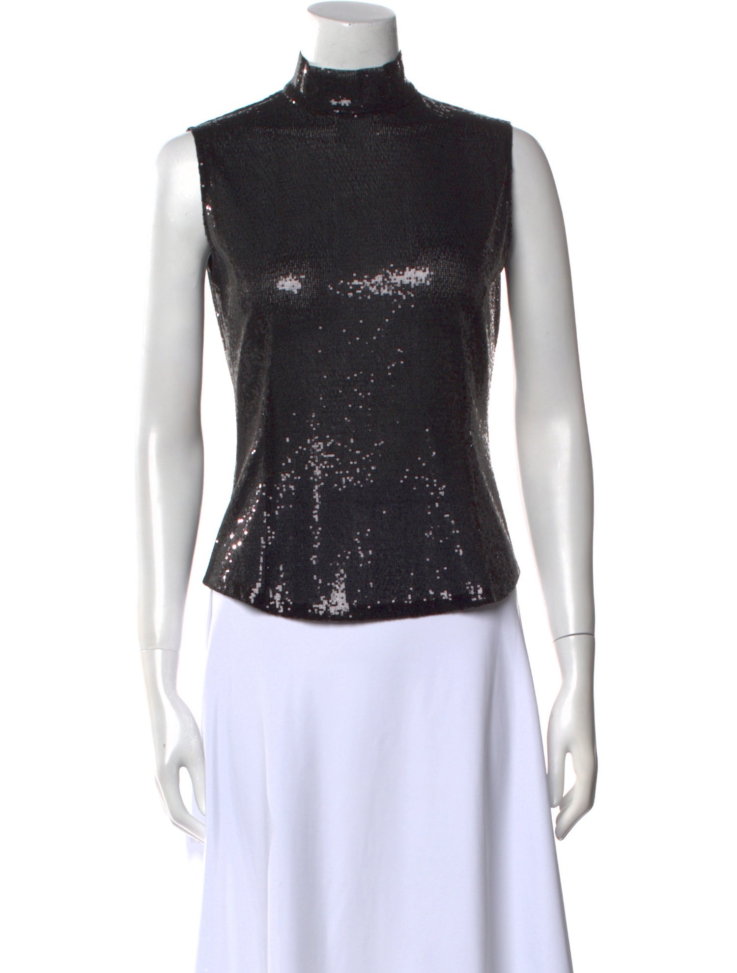 Pnina Tornai Sequin Mock Neck Top