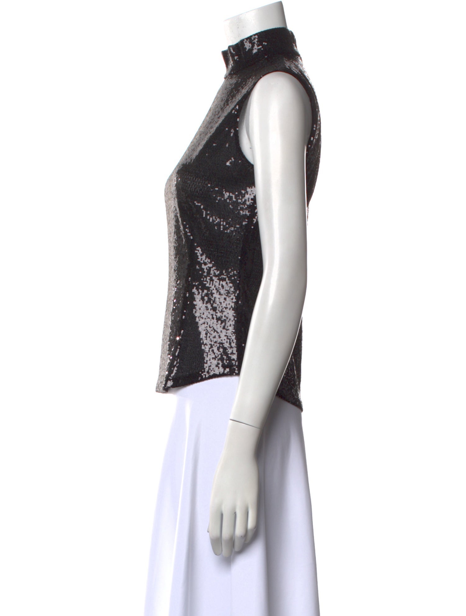 Pnina Tornai Sequin Mock Neck Top