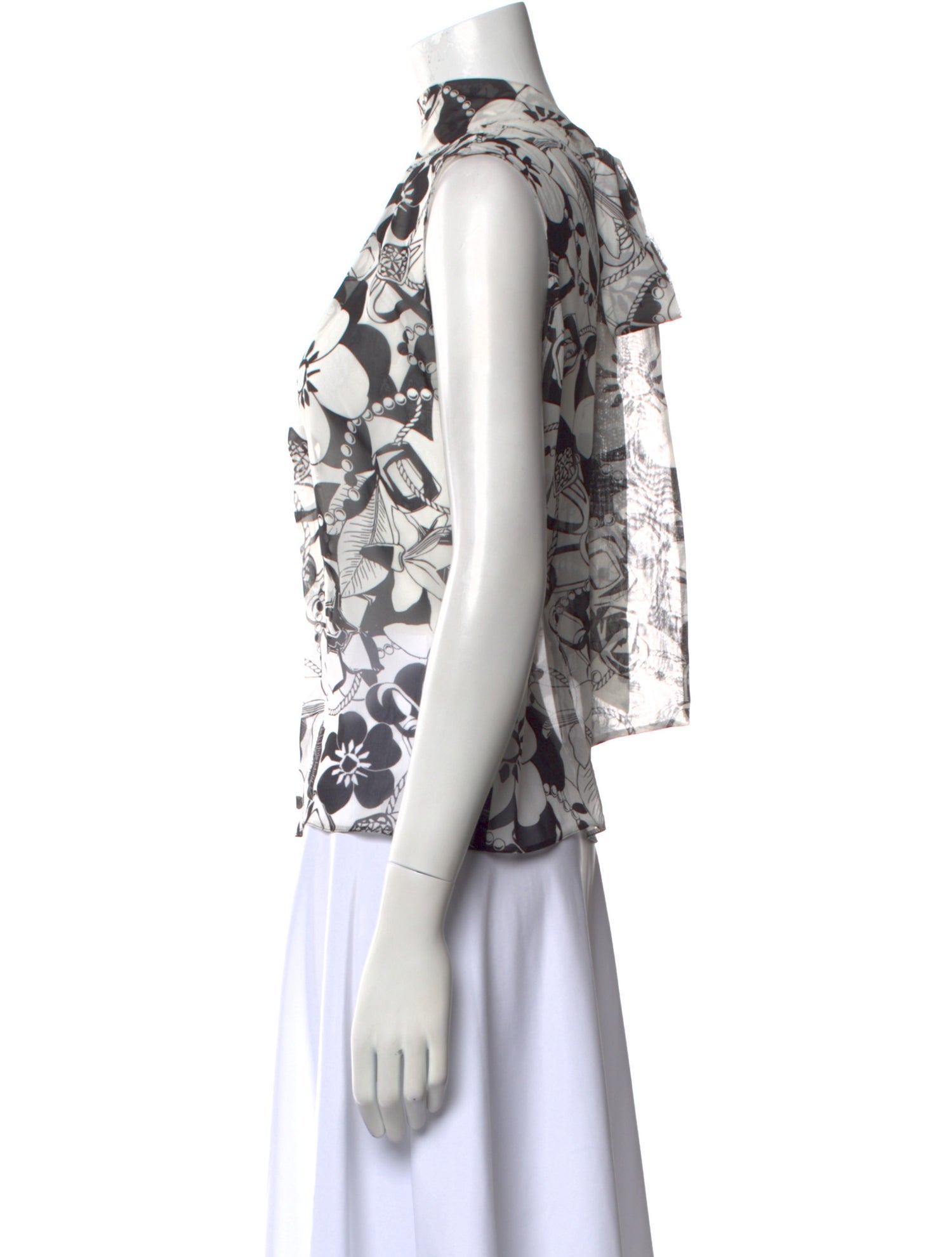 Pnina Tornai Floral Print Mock Neck Top