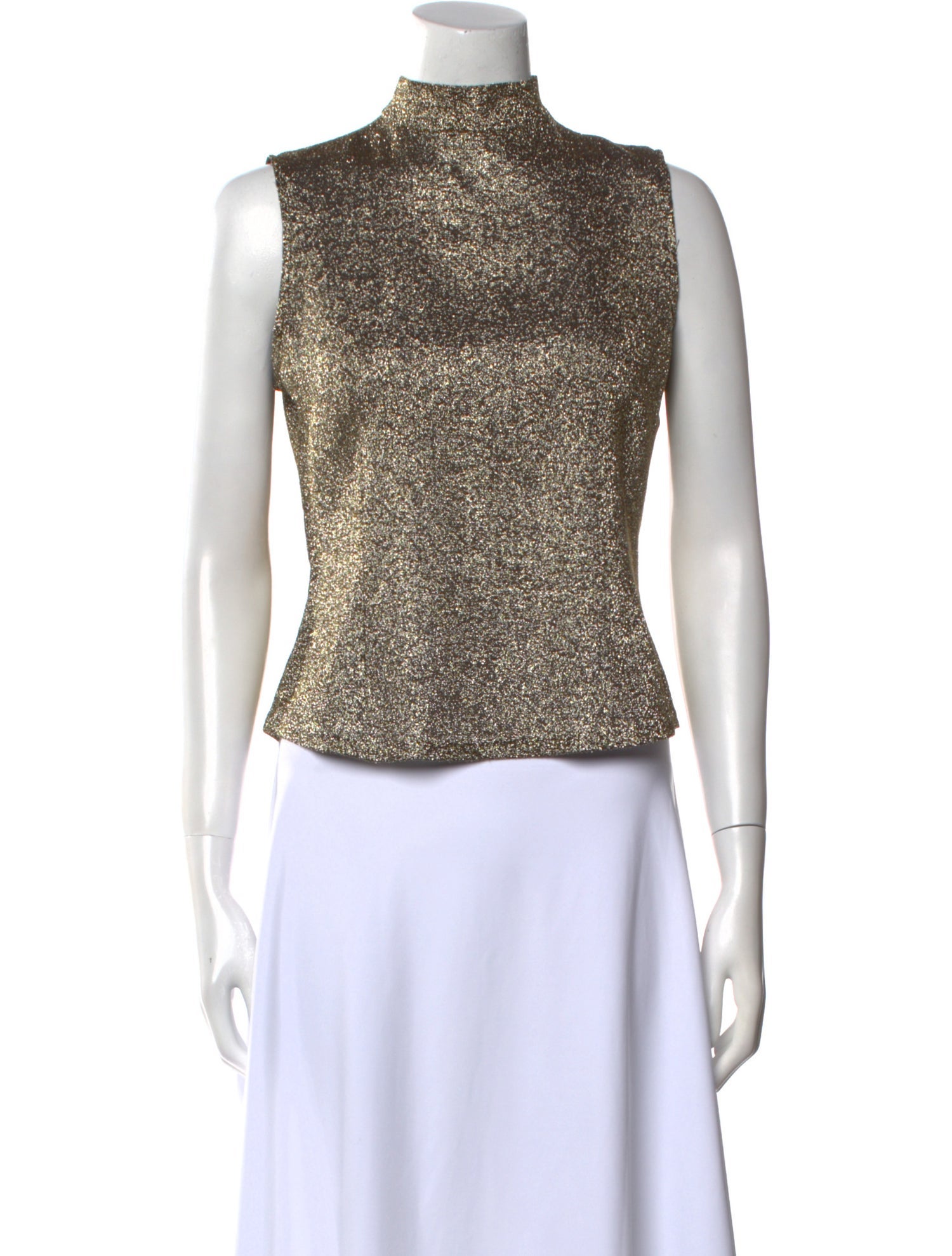 Pnina Tornai Mock Neck Sleeveless Crop Top