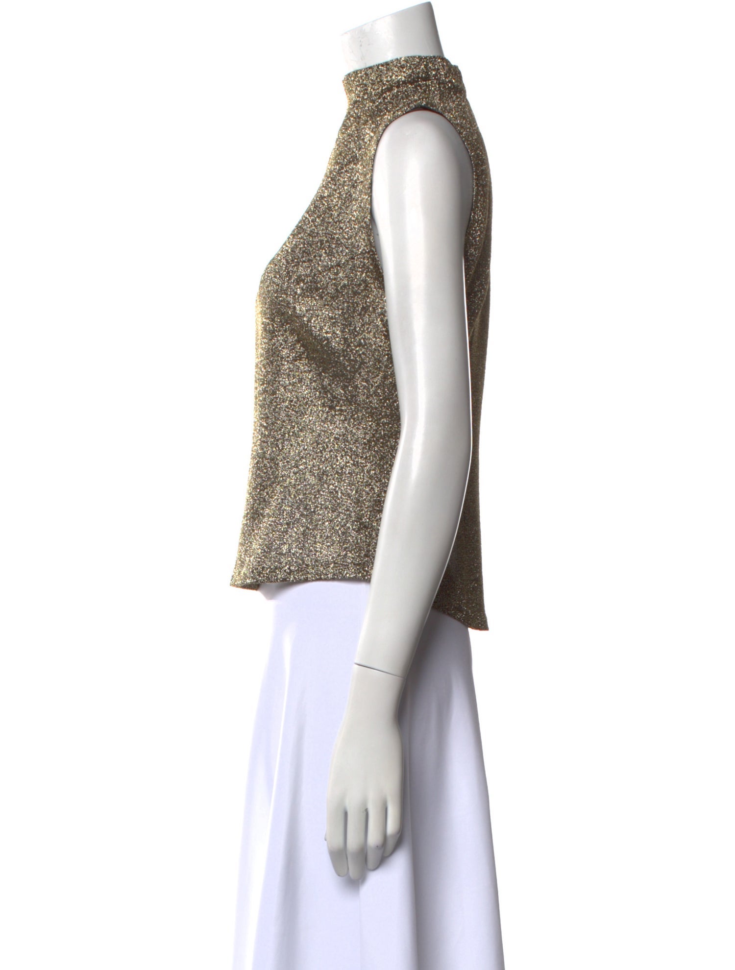 Pnina Tornai Mock Neck Sleeveless Crop Top