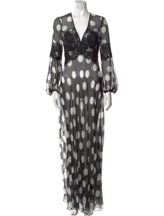 Pnina Tornai Polka Dot Print Long Dress