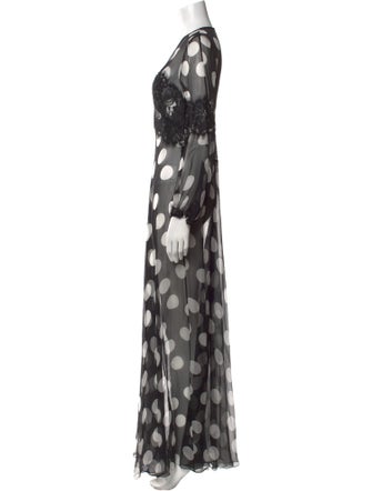 Pnina Tornai Polka Dot Print Long Dress