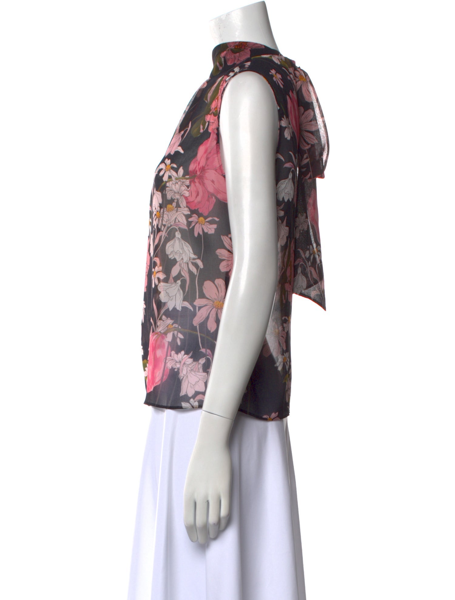 Pnina Tornai Floral Print Mock Neck Blouse