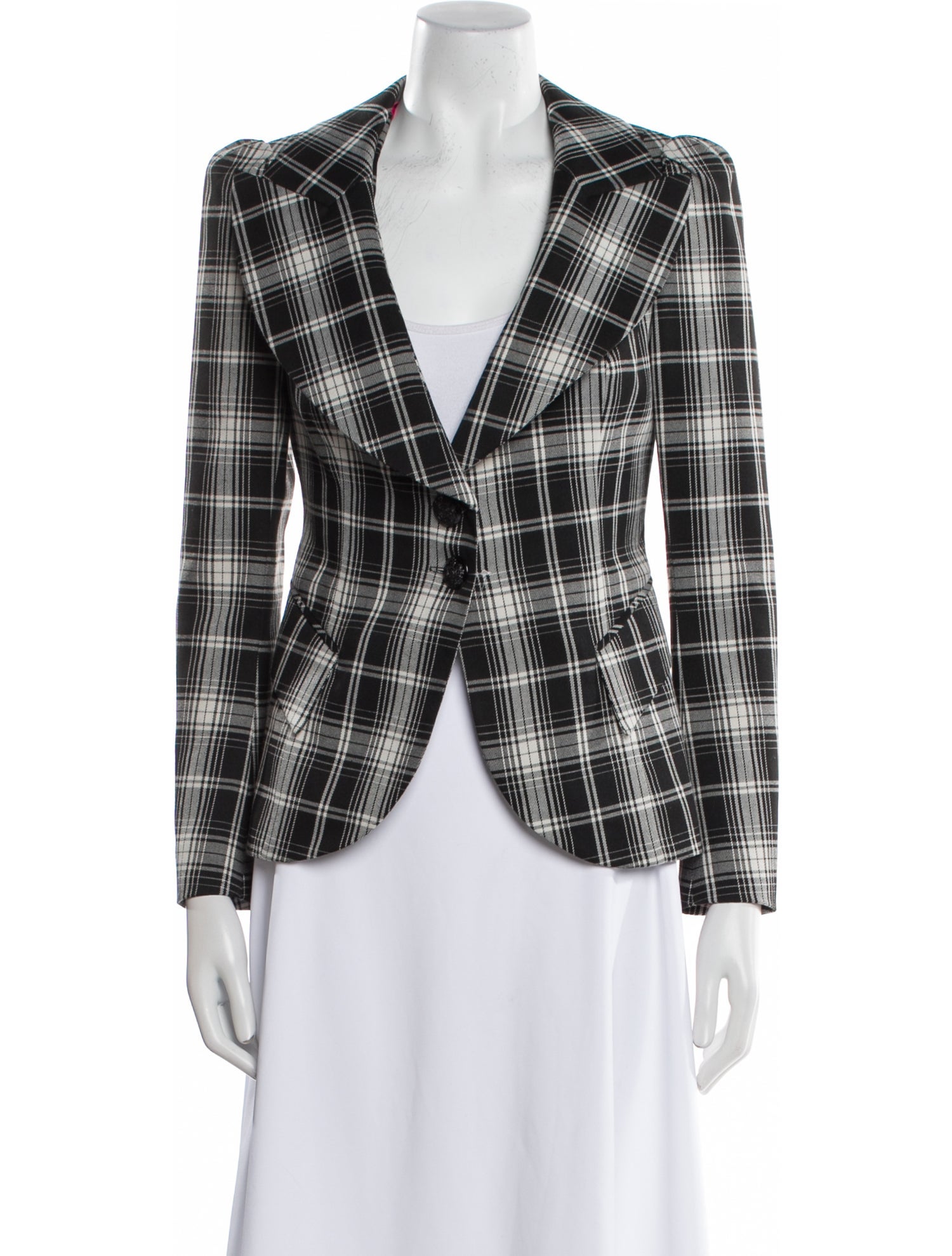 Pnina Tornai Plaid Print Blazer