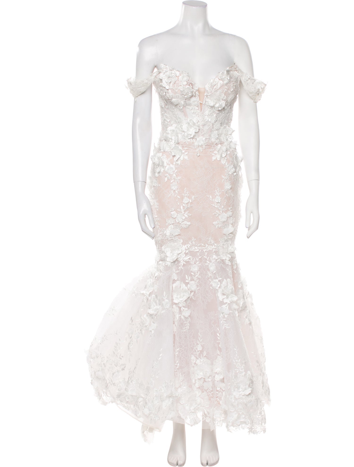 Pnina Tornai Lace Pattern Long Dress