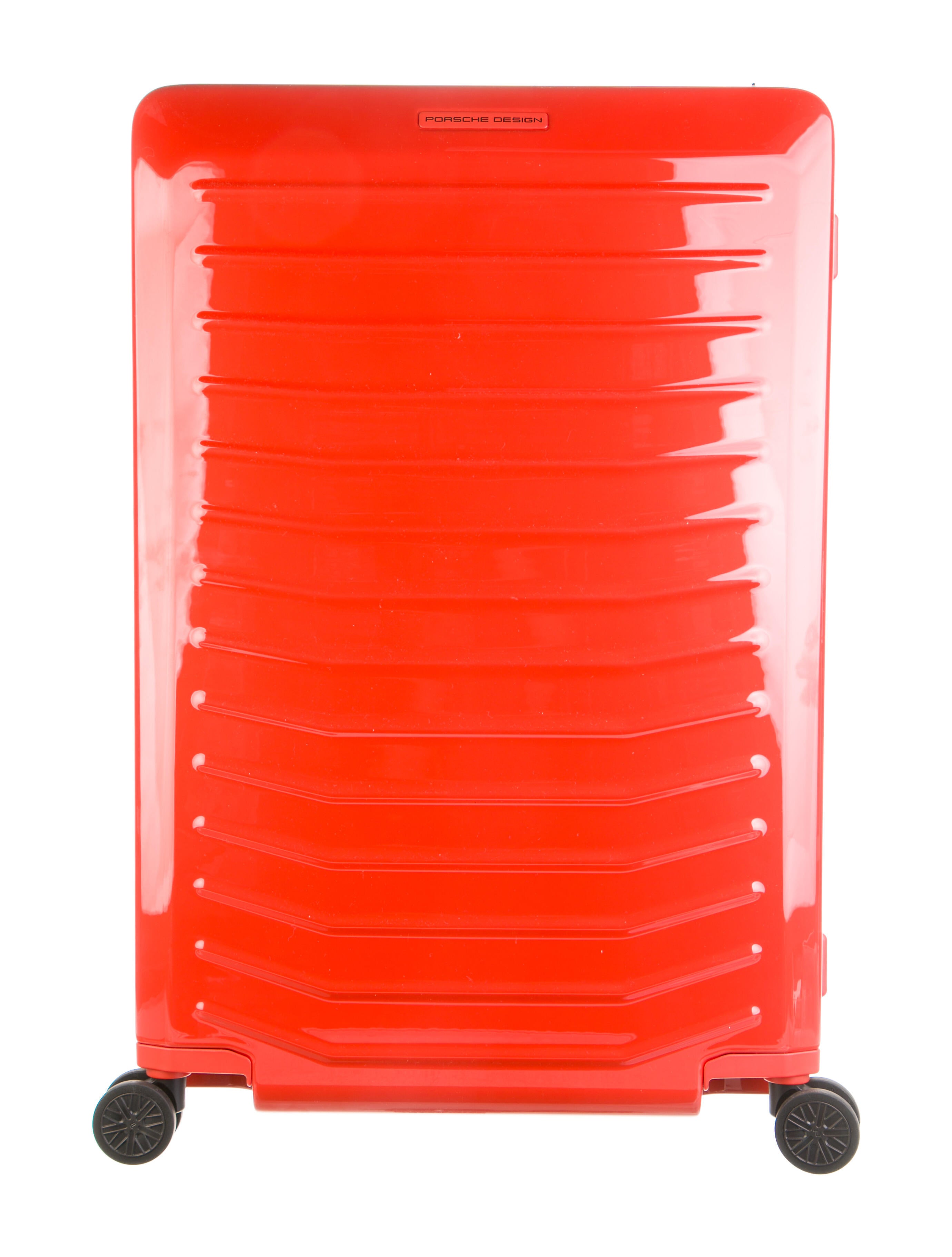 Porsche Design Large Plastic Suitcase w/ Tags Orange Suitcases