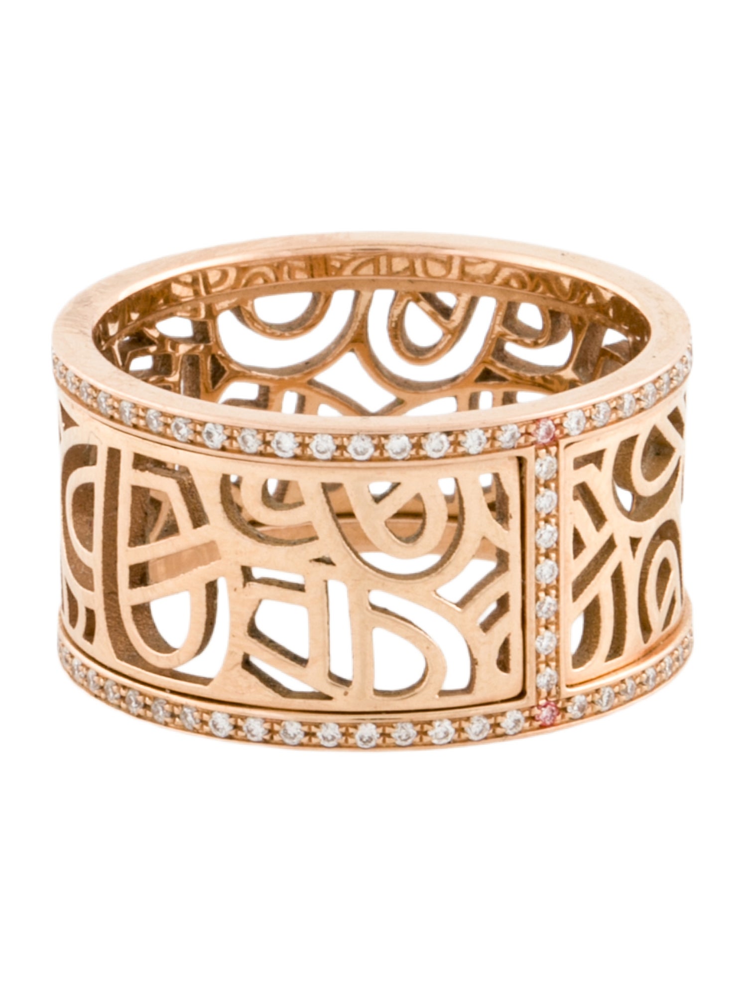 Poiray 18K Diamond Wire Heart Framework Band