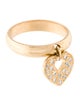 Poiray 18K Diamond Heart Dangle Charm Ring