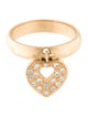 Poiray 18K Diamond Heart Dangle Charm Ring