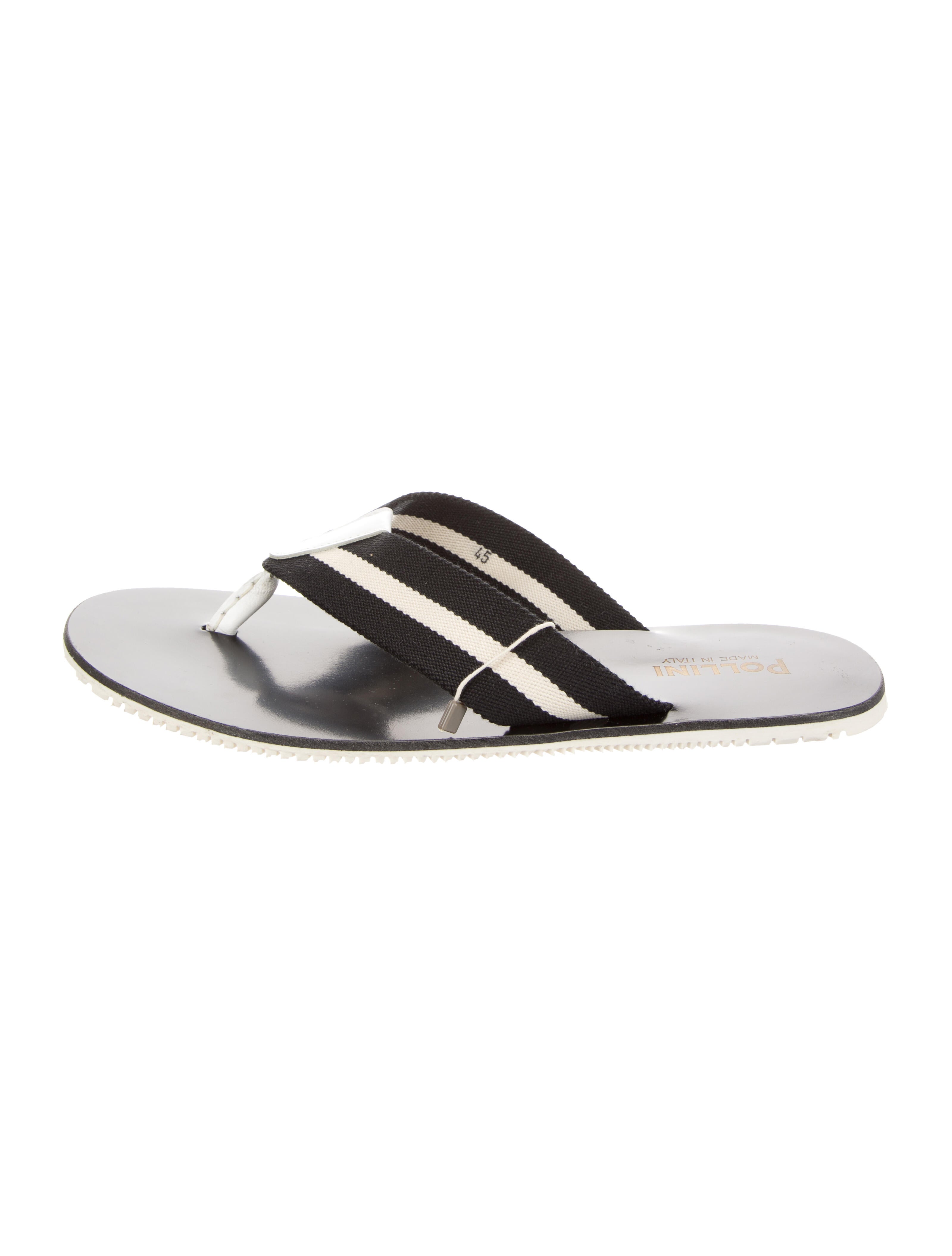 Pollini Striped Flip Flops