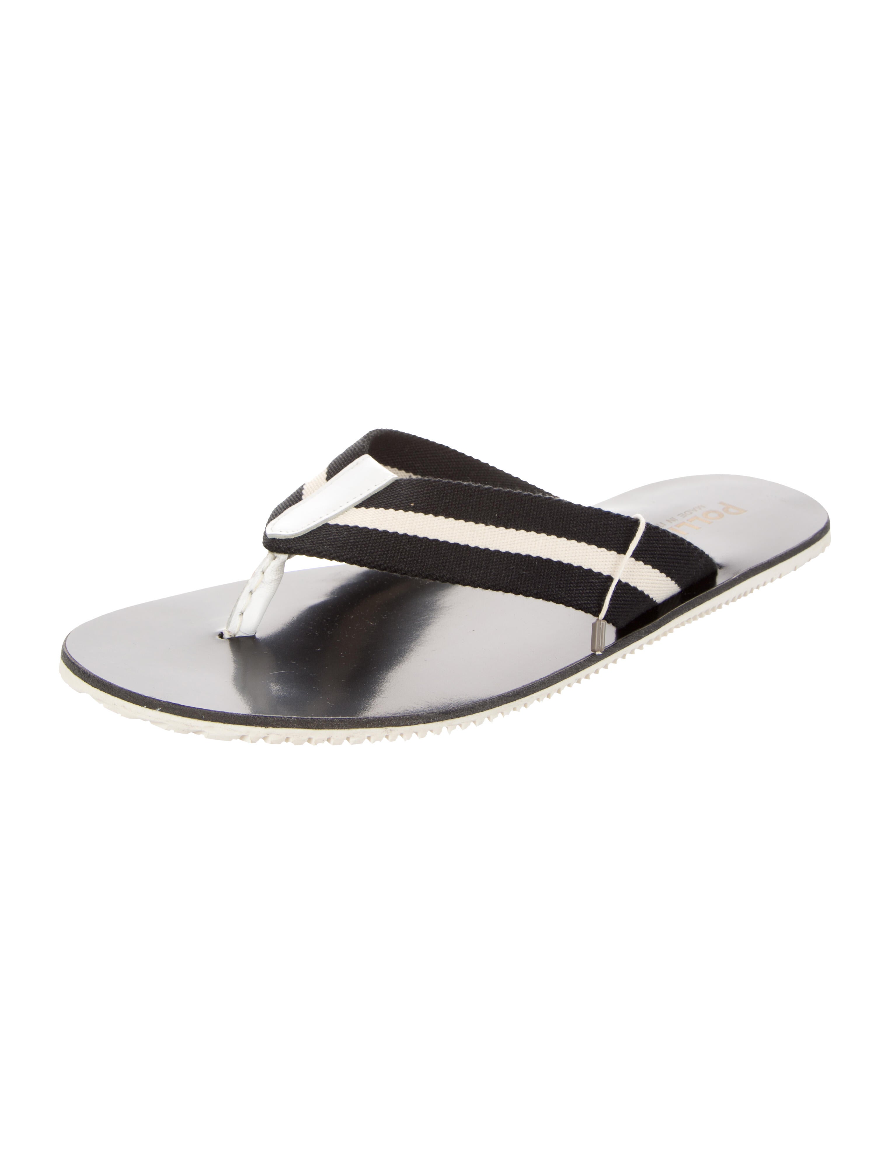 Pollini Striped Flip Flops