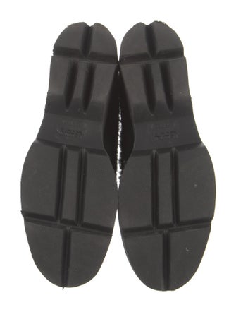 Pollini Suede Fur Trim Oxfords