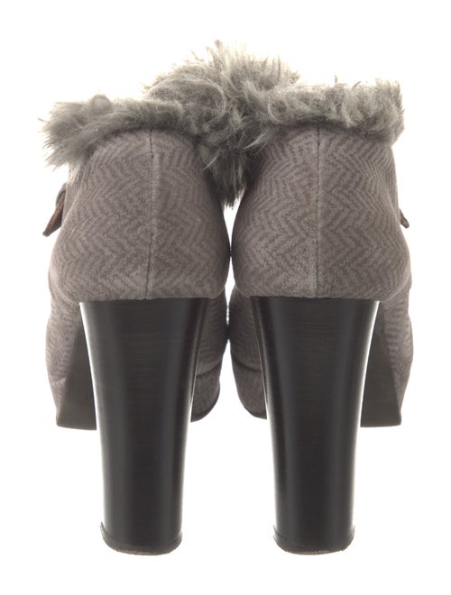 Pollini Suede Faux Fur Trim Pumps