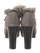 Pollini Suede Faux Fur Trim Pumps