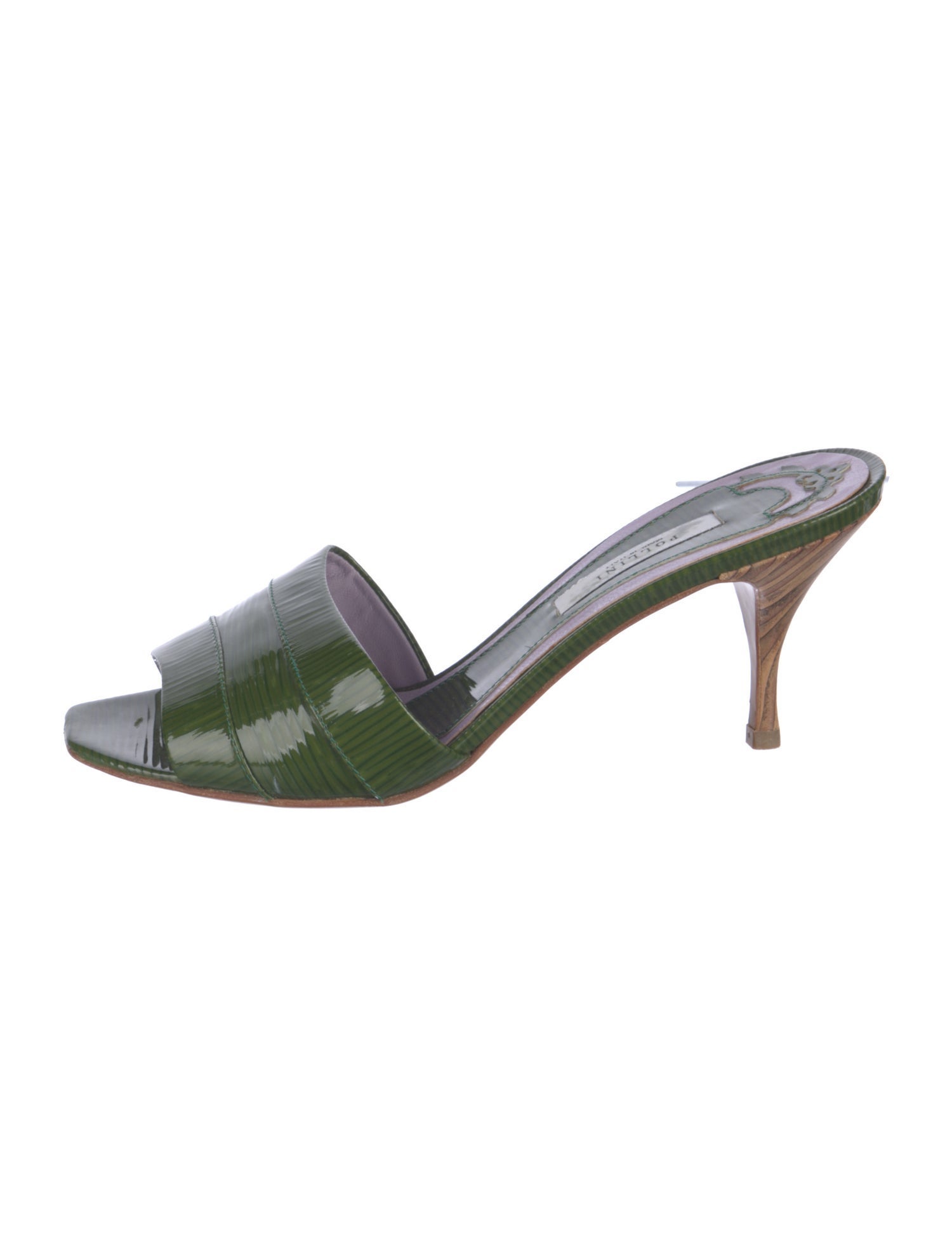 Pollini Patent Leather Slides