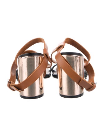 Pollini Leather Colorblock Pattern Sandals