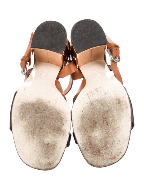 Pollini Leather Colorblock Pattern Sandals