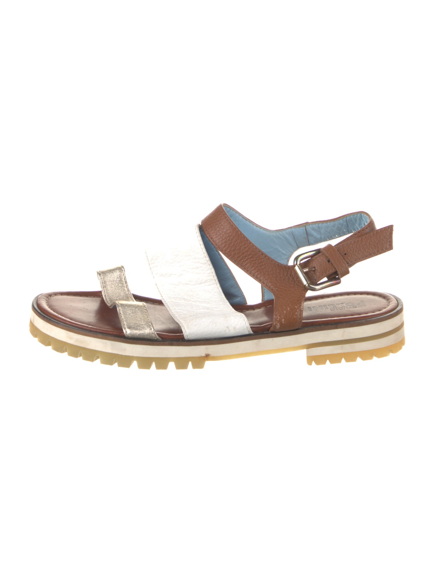Pollini Leather Slingback Sandals