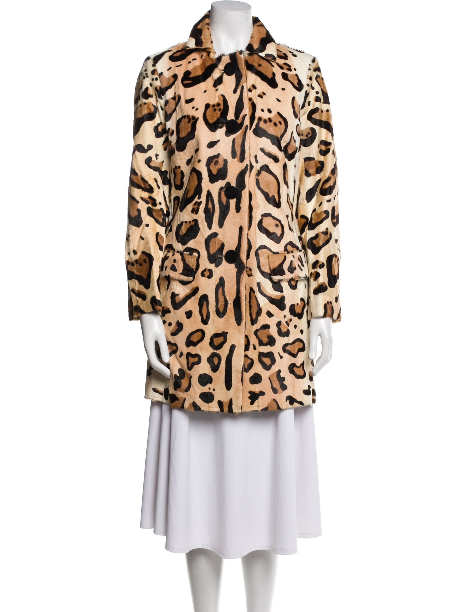 Pollini Vintage 2000's Faux Fur Coat