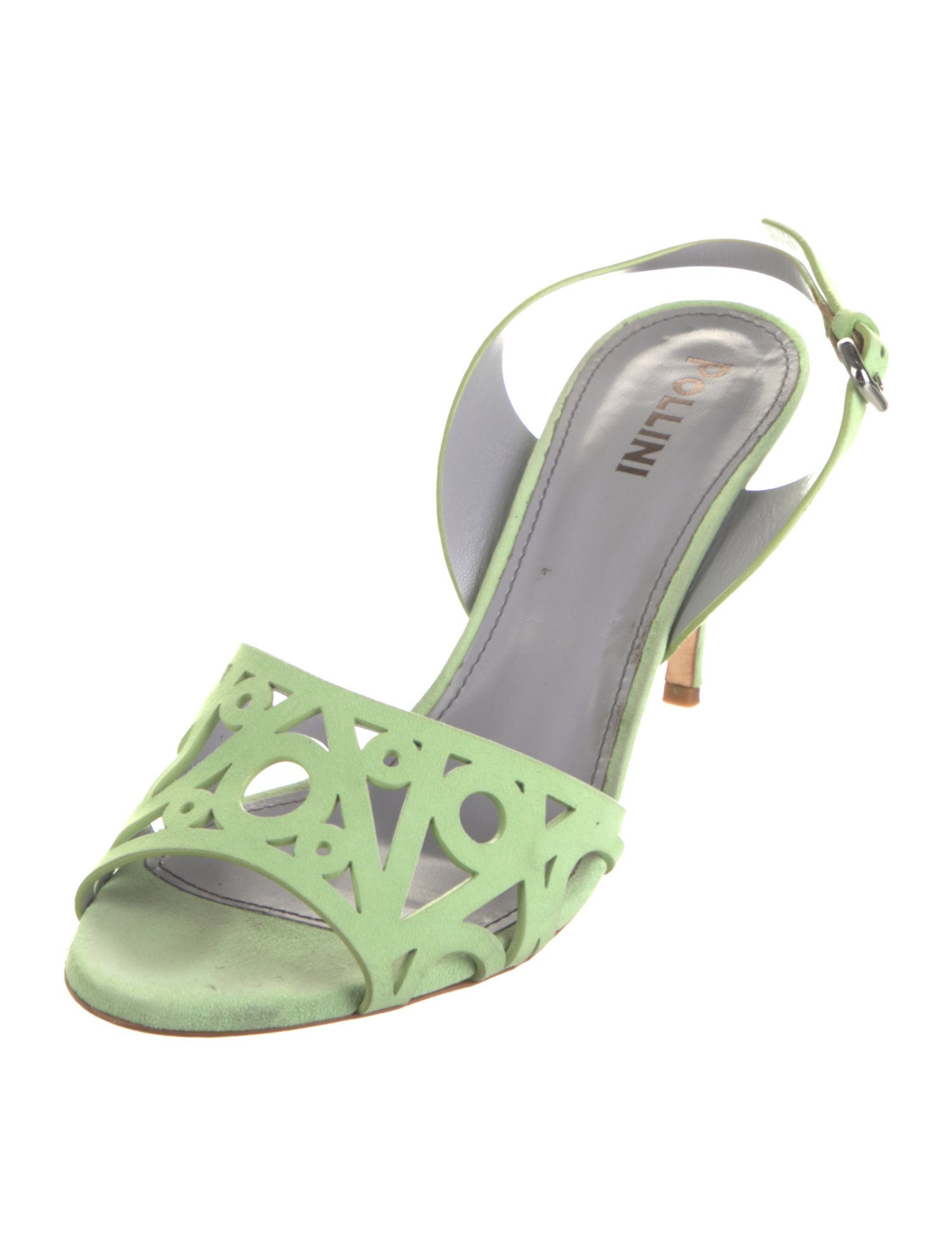 Pollini Suede Patterned Slingback Sandals