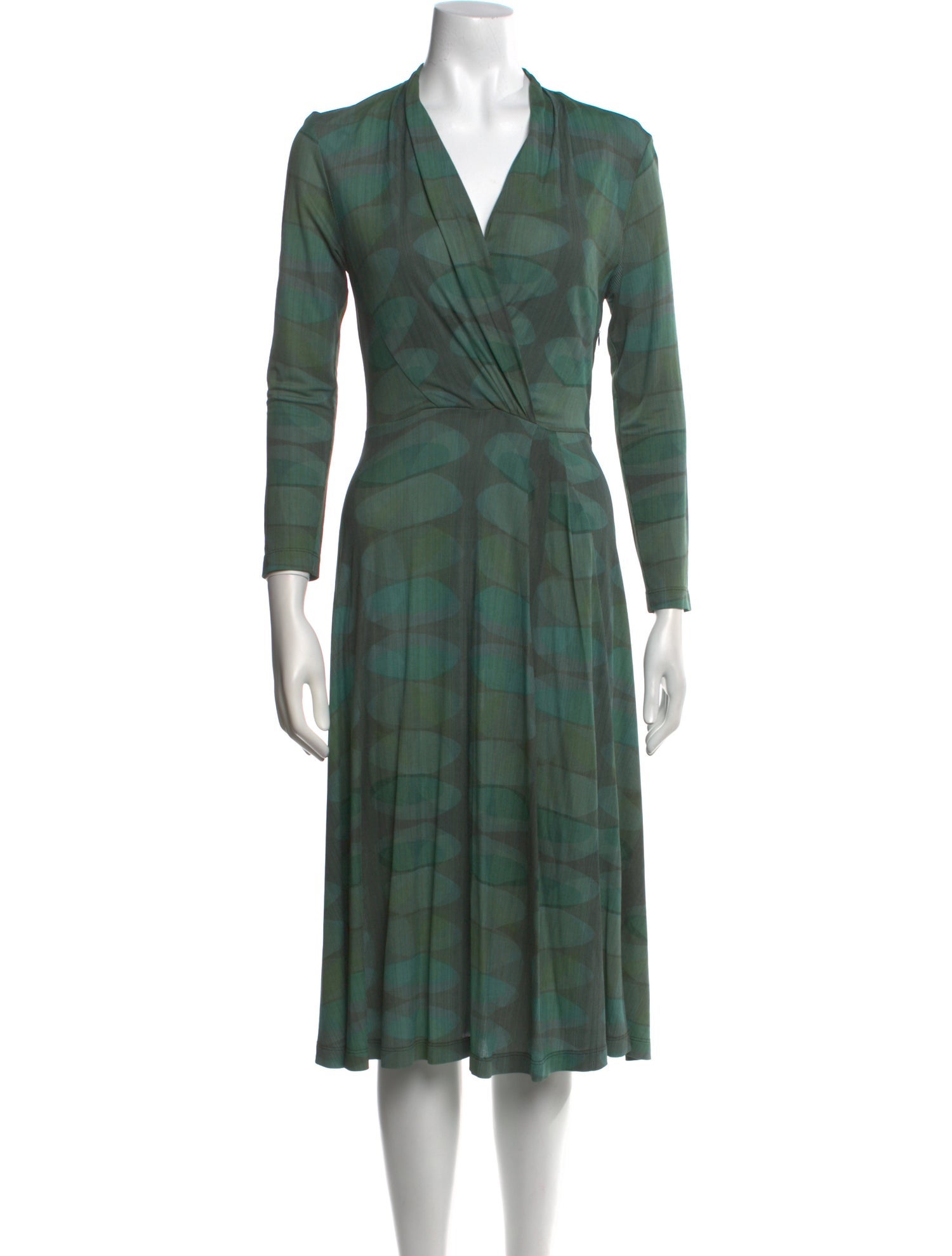 Pollini Plaid Print Midi Length Dress