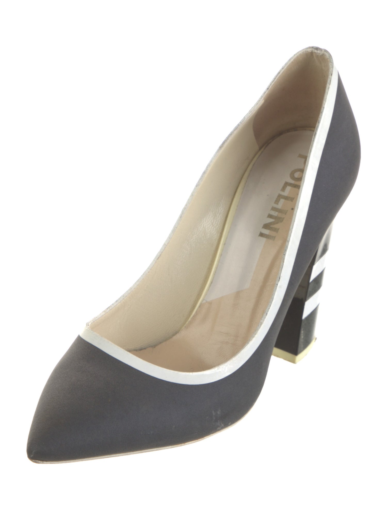 Pollini Leather Striped Pumps