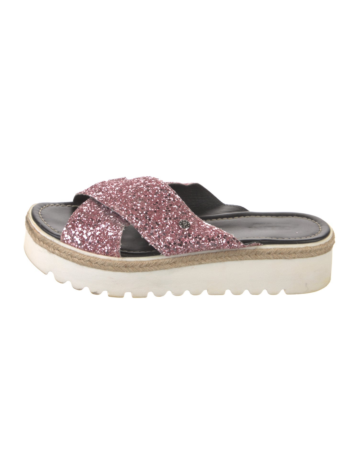 Pollini Glitter Animal Print Slides