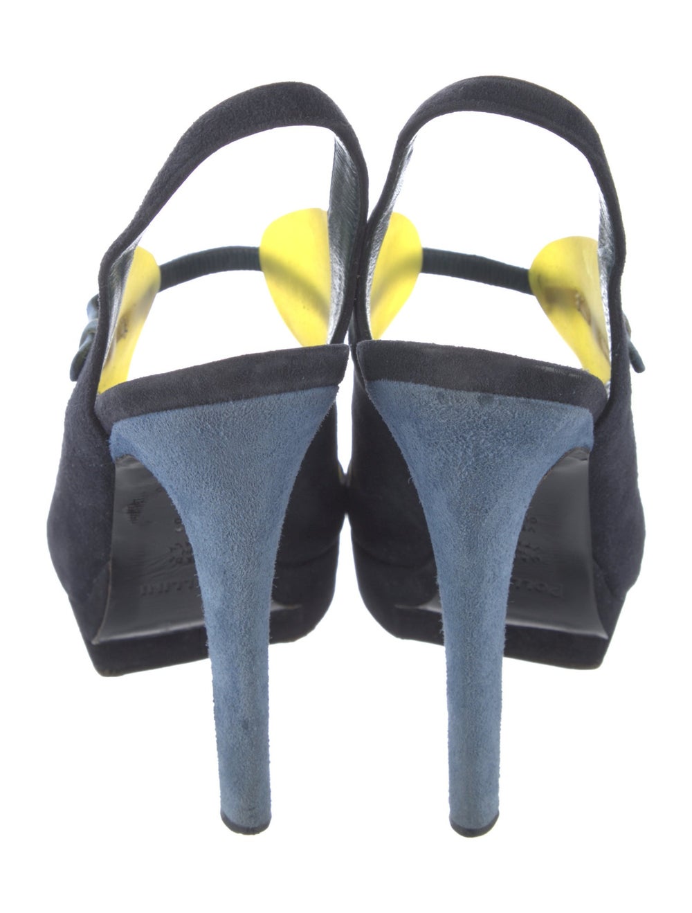 Pollini Suede Colorblock Pattern Slingback Pumps - image 4