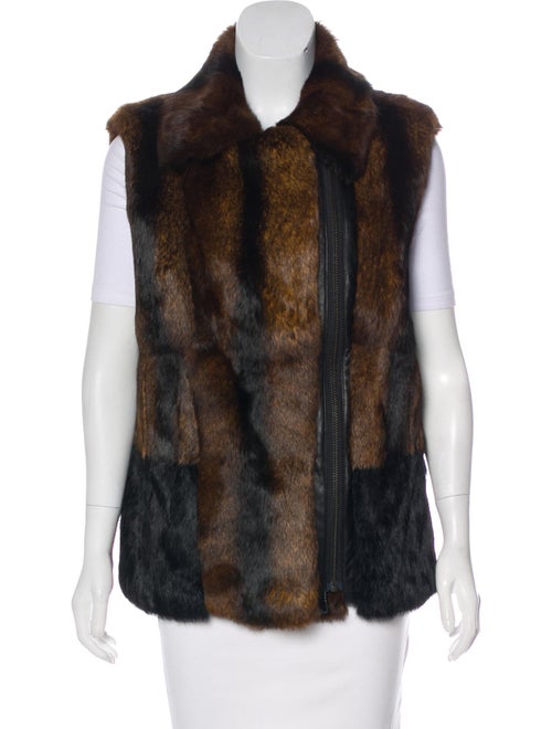 Pologeorgis Fur Leather Vest Cognac