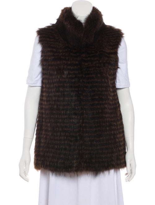 Pologeorgis Knit Fur Vest Brown