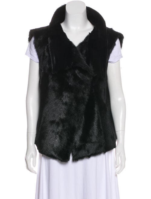 Pologeorgis Fur Sleeveless Vest Black