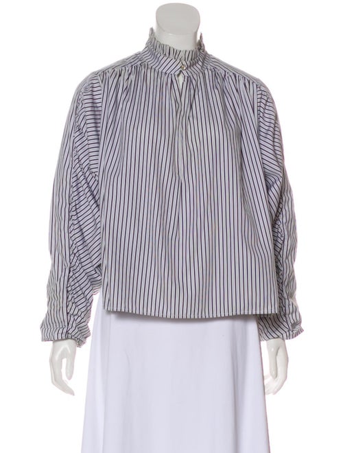 Pologeorgis Striped Long Sleeve Top White
