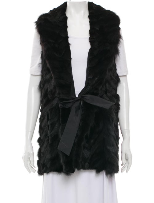 Pologeorgis Fox Fur Vest Black