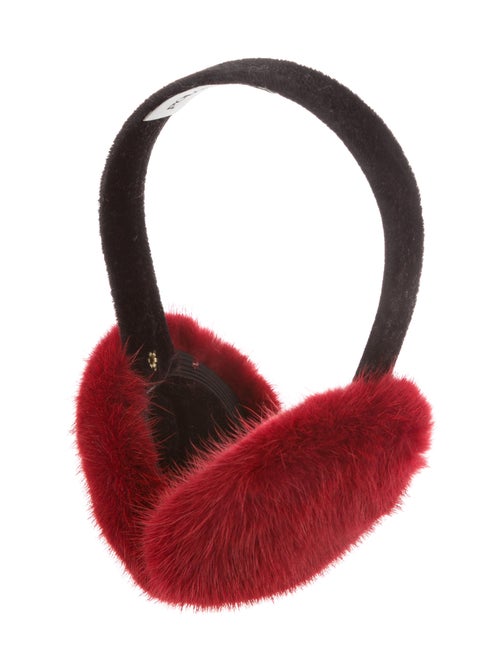 Pologeorgis Velvet & Mink Fur Earmuffs Black
