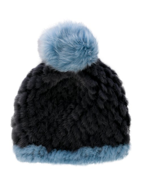 Pologeorgis Mink Fur Beanie blue