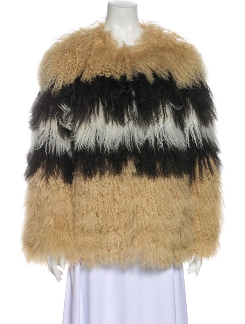 Pologeorgis Striped Faux Fur Jacket