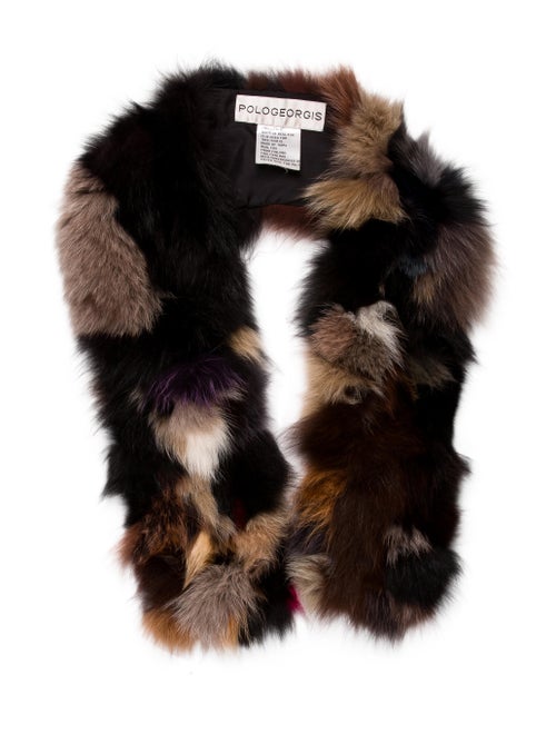 Pologeorgis Fox Fur Stole Multicolor